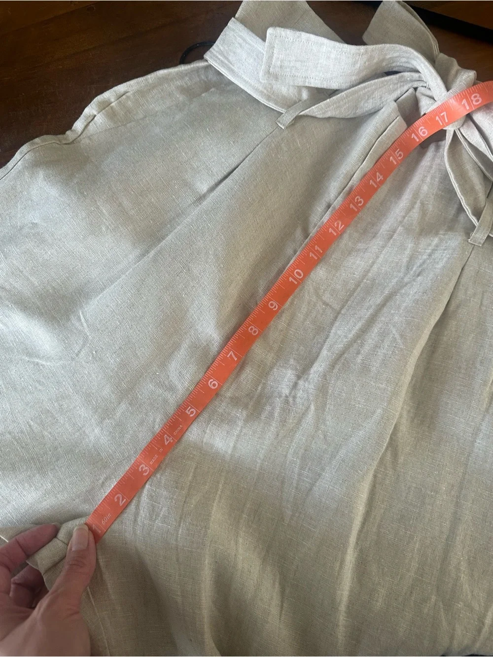 Reformation Norman Pant High-Waist Tie Belt Linen Pants Neutral Beige size 12